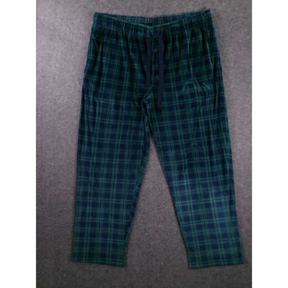 George Pants Mens XL Green Plaid Pajama Sleep Causal Lounge Fennel Cozy